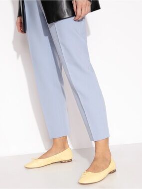 Sam Edelman Meg Ballet Flats Yellow Leather Bow Square Toe Size 9.5